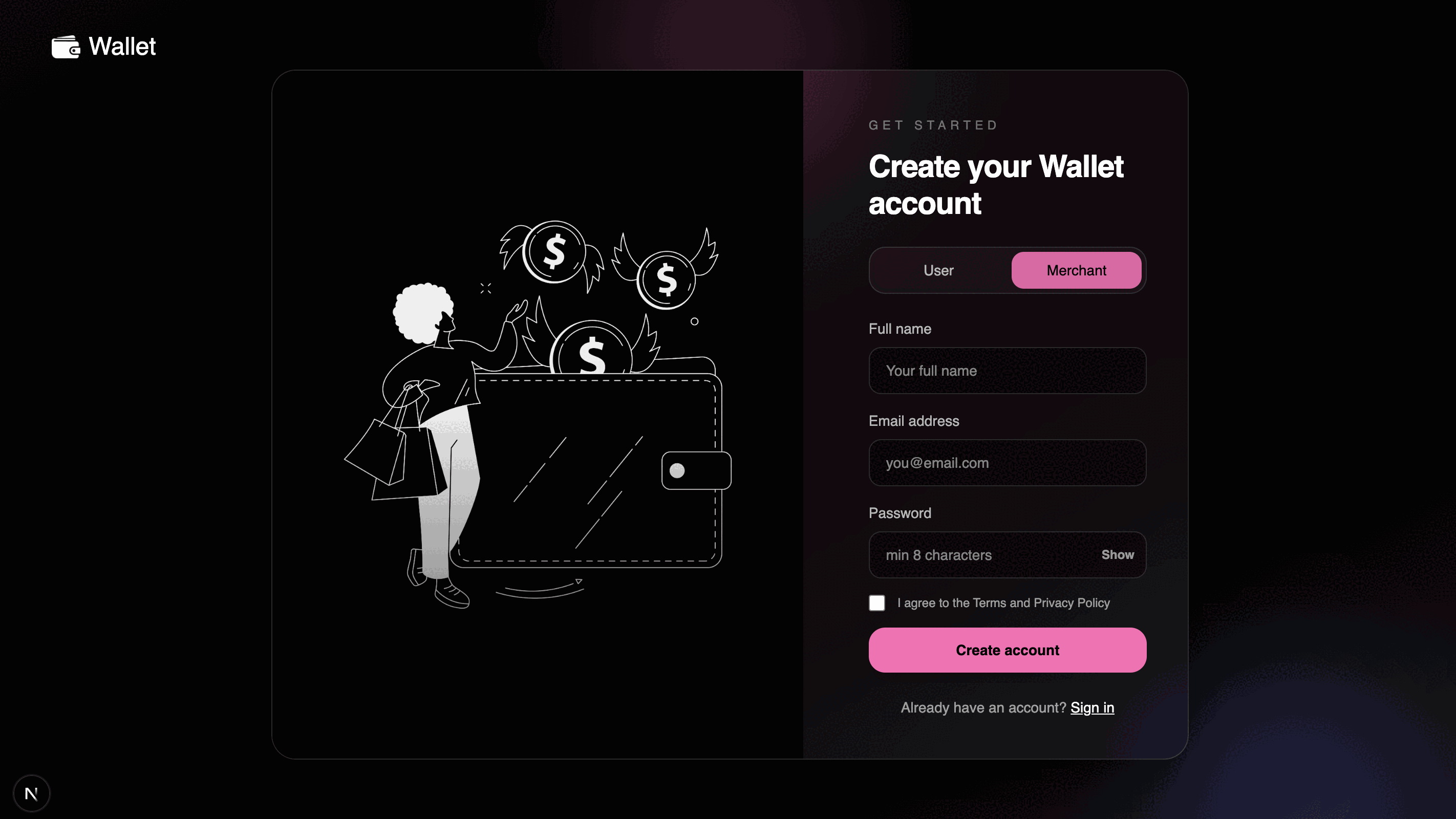 Wallet — additional view