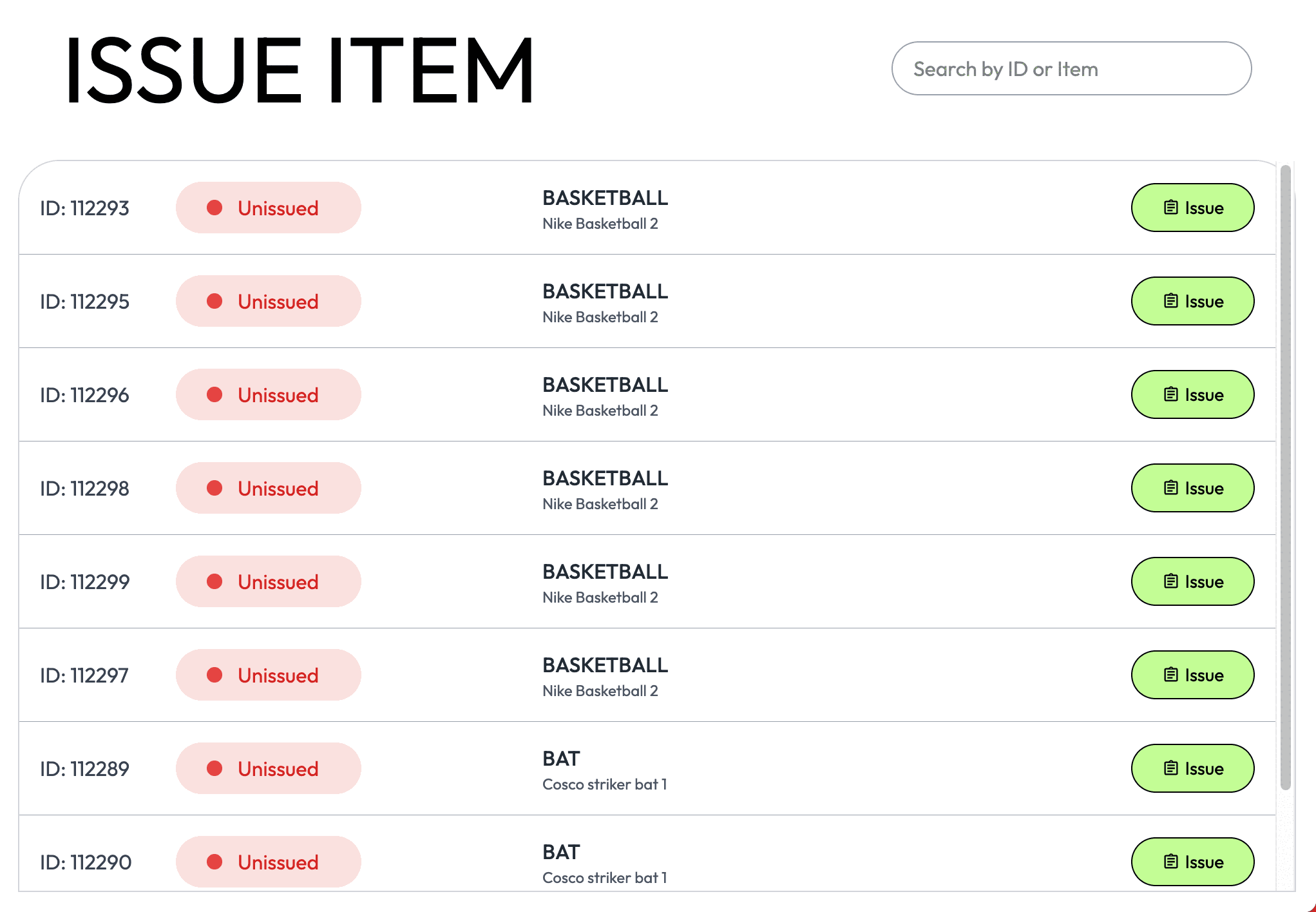 Quickly search and locate any inventory item