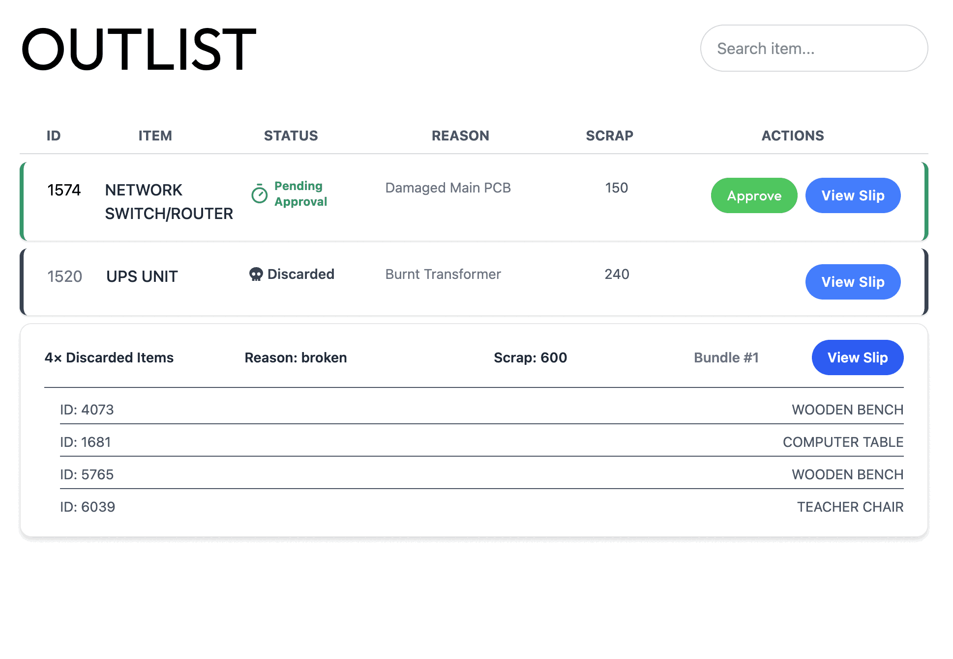 Manage dead stock individually or in bulk