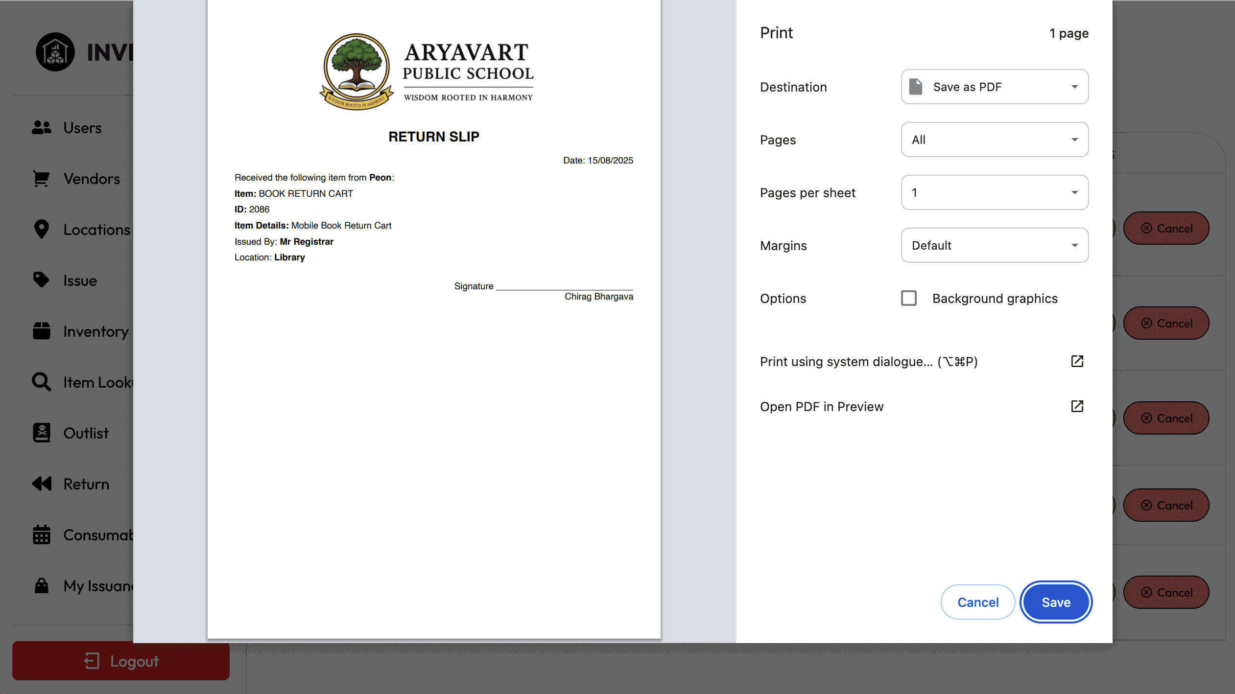 Generate and print return slips effortlessly